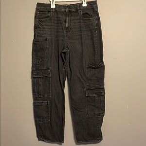 American Eagle Outfitters Black Cargo Pants Utility Style